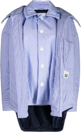 Miharayasuhiro layered padded shirt jacket - women - Cotton/Polyester - 40 - Blue