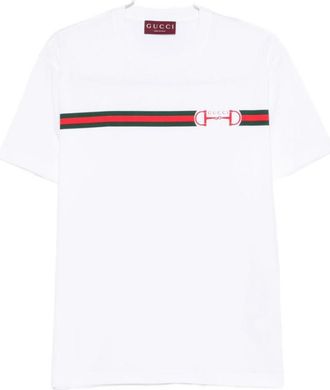 Gucci White Logo Crew Neck T-Shirt