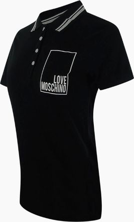 Love Moschino Womens Love Moschino Small Box Logo Black Polo Shirt - Size: 18/16