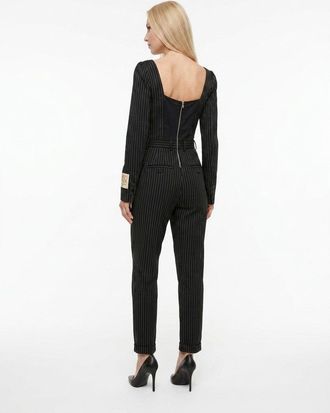 Dolce & Gabbana Pinstriped Wool Pant Suit - Black