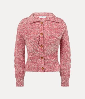 Vivienne Westwood Arianna Cardigan Cotton Alpaca Blend Red-white M Women