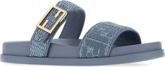 Fendi Denim Jeans+denim Ch Slippers Flat Shoes