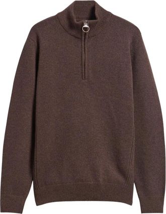 Barbour Holden Half Zip - Knitwear - Hombre - Marr&oacute;n - XL