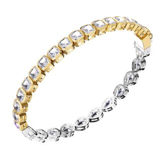 Diamond2Deal 18k Vermeil Plated Silver 12.6 ct Multi Cut Lab Grown Diamond Tennis Bracelet 7