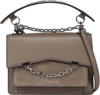 Karl Lagerfeld Niska Handtas - Dames - Handtassen - Grijs - ONE Size - Leer - Tassen