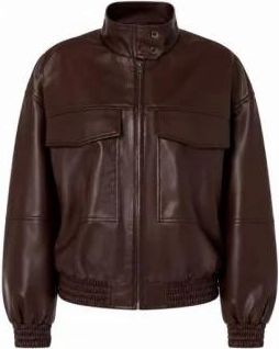 Twinset Imitatielederen Bomberjack met Utility Zakken - Dames - Leren en Su&egrave;de Jassen - Rood - XS - Leer - Jassen