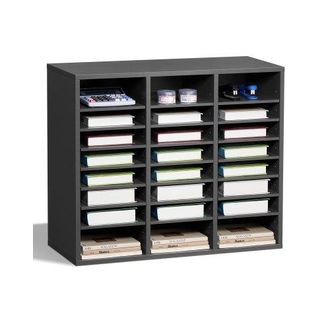 OEM Organizador De Literatura 737 X 305 X 620 Mm, Clasificador De Madera De Oficina De 24 Compartimentos Con Estantes Ajustables, Para Almacenamiento Para