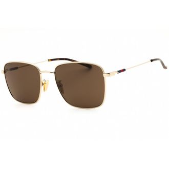 Gucci Mens Gold Tone Rectangular Sunglasses GG2097SK