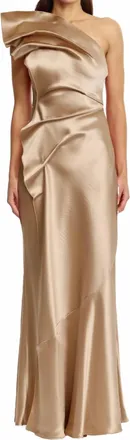 Acler Womens Werona Maxi Dress In Champagne