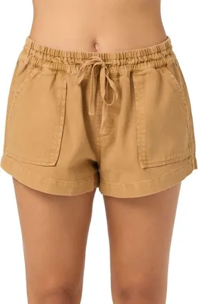 O'Neill Sevie 2 Drawstring Cotton Twill Shorts in Woodshack at Nordstrom, Size Medium
