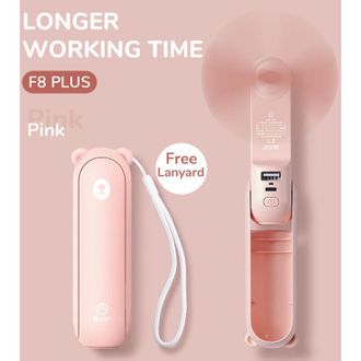 OEM Ventilador Port&aacute;til Con Bater&iacute;a Externa De 4500 Mah, 46 Horas De Autonom&iacute;a, Funciona Con Pilas O Con Usb, Plegable, 3 Velocidades, Color Rosa