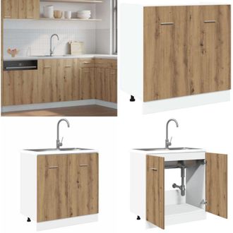 vidaXL Mobile Sottolavello Lyon Artigianale 80x46x81,5 cm - Cucina - Armadio