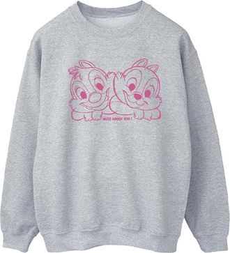 Disney Dames/Dames Chip &acute;n&acute; Dale Nuts About You Sweatshirt (Sportgrijs)