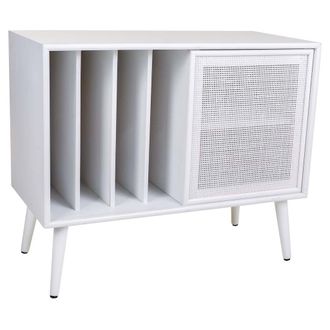 Wanderlust Deco Wanderlust Deco - Mueble Bajo De Madera Y Rejilla En Blanco 80x38x67