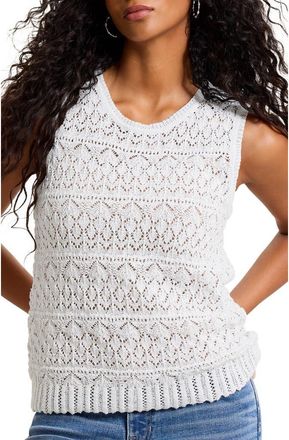 Tommy Bahama Crochet Stitch Sleeveless Sweater in White at Nordstrom, Size X-Small