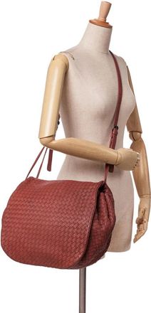 Bottega Veneta Hobo Bags - 2012-2024 Nappa Intrecciato Flap Crossbody - Gr. unisize - in Rot - für Damen