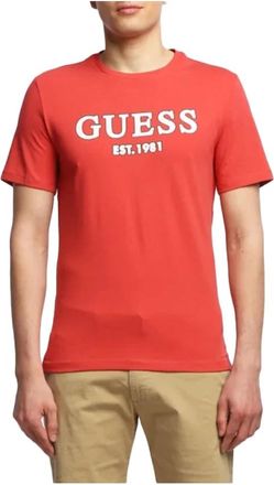 Guess Hombre, Camisetas, Rojo, Talla: S
