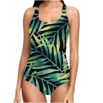 Generic Womens One Piece Swimsuit Tummy Control Ruched Modest Swimwear Push up Monokinis Tribal Swimsuits Slimming Sports Swimming Costume Athletic Vintage Fl