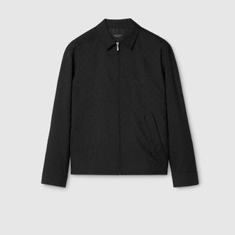 Gucci GG Wool Zip Jacket, Size 42, Black, Ready-to-wear