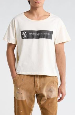 mnml Distressed Wide Crewneck Graphic T-Shirt in Antique White at Nordstrom Rack, Size Xxx-Large