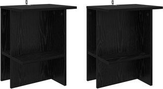 vidaXL Mesa De Caf&eacute; 2 Uds. Roble Negro 40 X 30 X 49 Cm Vidaxl