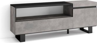 Skraut Home Skraut Home - Mueble Tv, Televisi&oacute;n, Muebles De Sal&oacute;n, Almacenaje, 150x57x35cm, Para Tv Hasta 65, Dise&ntilde;o Industrial, Estilo Moderno, Gris Cemento