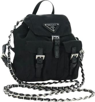 Prada Pre-owned Backpacks, female, Black, Size: ONE SIZE Pre-owned Vintage Shoulder Bag