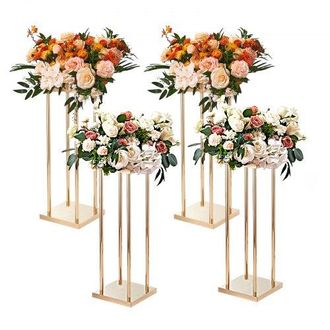 OEM 4er-set Blumenhocker Eckig 20x20x80cm Blumenst&auml;nder Eisen Beistelltisch Modern Blumens&auml;ule Metall-laminat Pflanzenhocker Pflanzenst&auml;nder Metallst&auml;nder