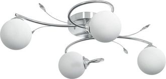 vidaXL Lámpara de techo pantallas cristal redonda 4 bombillas led G9 Vidaxl