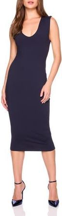 Susana Monaco Double V-Neck Jersey Midi Dress in Midnight at Nordstrom Rack, Size X-Large