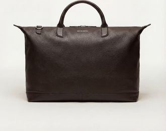 Want Les Essentiels Hartsfield Pebble-Grained Leather Weekender Bag in Dark Brown at Nordstrom