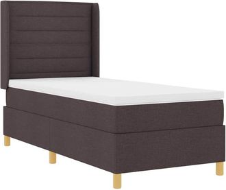 vidaXL Vidaxl - Cama Con Somier Con Colch&oacute;n Marr&oacute;n Oscuro 90 X 200 Cm Tela