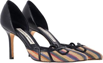 Manolo Blahnik Womens Raffia Pointed Pump (Authentic Pre-Loved)