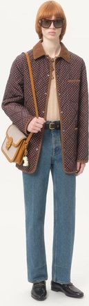 Valentino Giacca In Nylon Trapuntata Con Stampa Opticool Uomo BLU/SABBIA/AVORIO 44