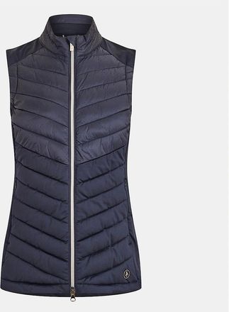 Calvin Klein Womens Solid Patterned Full Zip Quilted Gilet - Navy - Size: 8