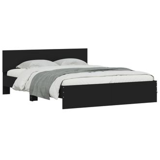 vidaXL Estructura De Cama Con Cabecero Negra 140x200 Cm Vidaxl