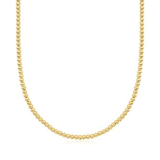 RS Pure by Ross-Simons Italian 4mm 14kt Yellow Gold Bead Necklace