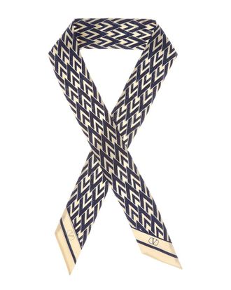 Valentino Toute La V Silk Scarf