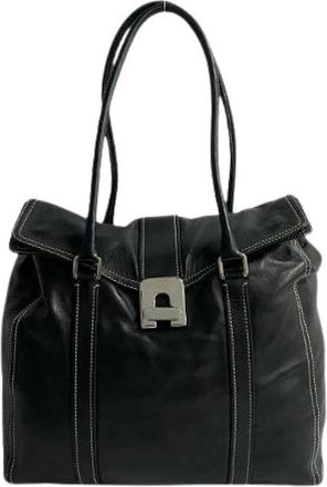 Prada Pre-owned Shoulder Bags, female, Black, Size: ONE SIZE Pre-owned Leather totes