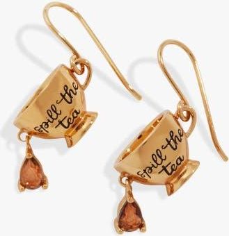 Alex and Ani Spill the Tea Cup Drop Earrings in Gold at Nordstrom