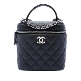 Chanel Pre-owned Quilted Caviar Satchel - Dames - Pre-owned - Zwart - Maat: ONE Size Leer