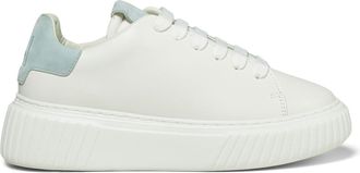 Marc O'Polo White Svea Minimalist Textured Sole Leather Sneakers
