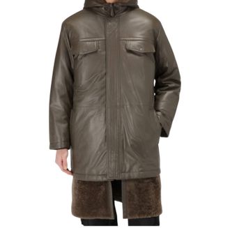 Bally Mens Militi Leather Coat In Brown