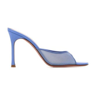 Amina Muaddi Heeled Mules, female, Blue, Size: 10 US Alexa Mesh Slipper 95