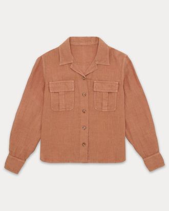 Fortela Bia Linen Shirt in Light Orange at Nordstrom, Size 38 Eu