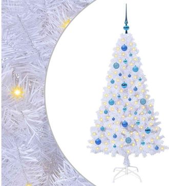 vidaXL Albero di Natale artificiale Bianco 150 cm PVC e Acciaio vidaXL