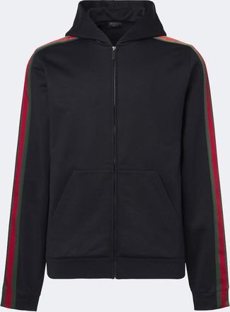 Gucci Felpa Web Stripe in jersey di seta e cotone
