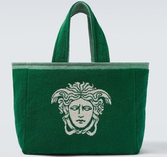 Versace Medusa cotton-terry jacquard tote bag
