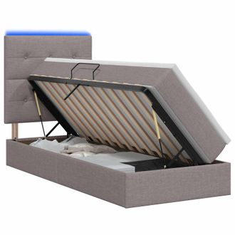 vidaXL Letto Con Contenitore Led E Materasso Tortora 90 X 200 Cm Vidaxl