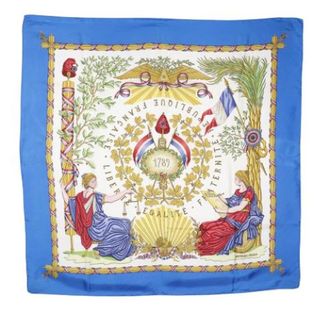 Herm&egrave;s Pre-owned Scarves, female, Multicolor, Size: ONE SIZE Pre-owned Republique Francaise Liberte Egalite Fraternite 1789 Scarf